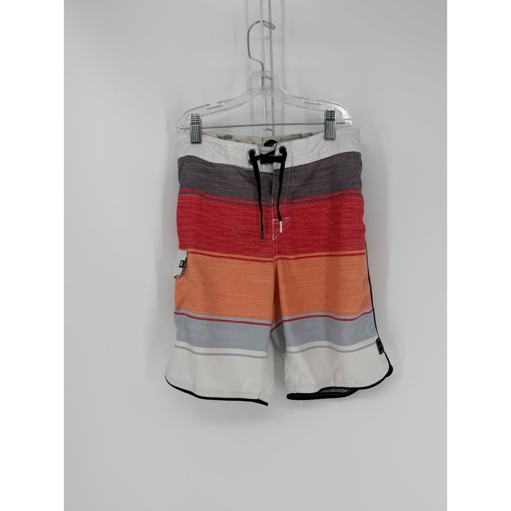 Rip Curl Board Shorts Mens 25 Orange Red Striped Surf Craft Swim Trunks Gorpcore